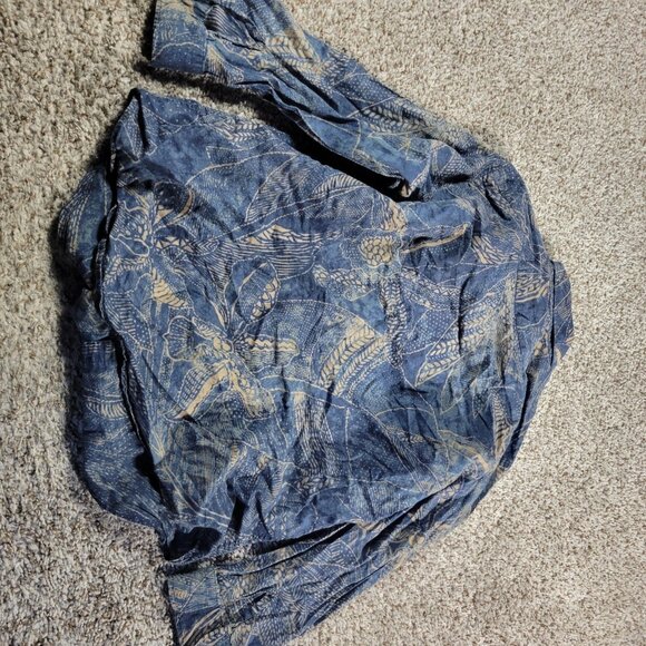 Lauren Ralph Lauren Shirt Womens Petite Large Button Up 3/4 Open Slv Geometric - Picture 6 of 9